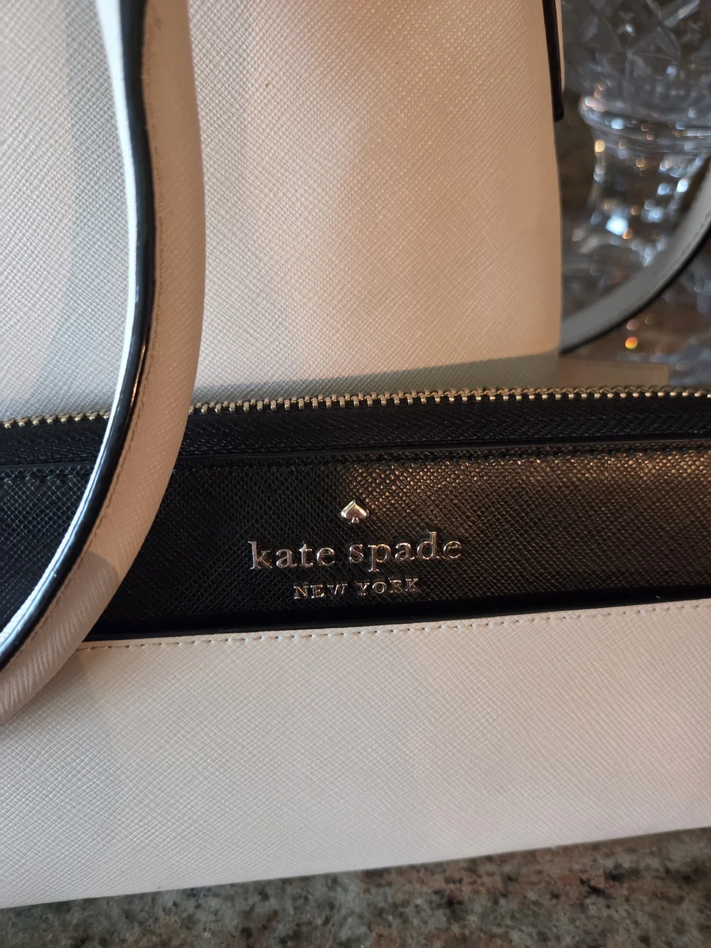 kate spade Lught Beige Saffiano Dome Satchel with Matching Wallet